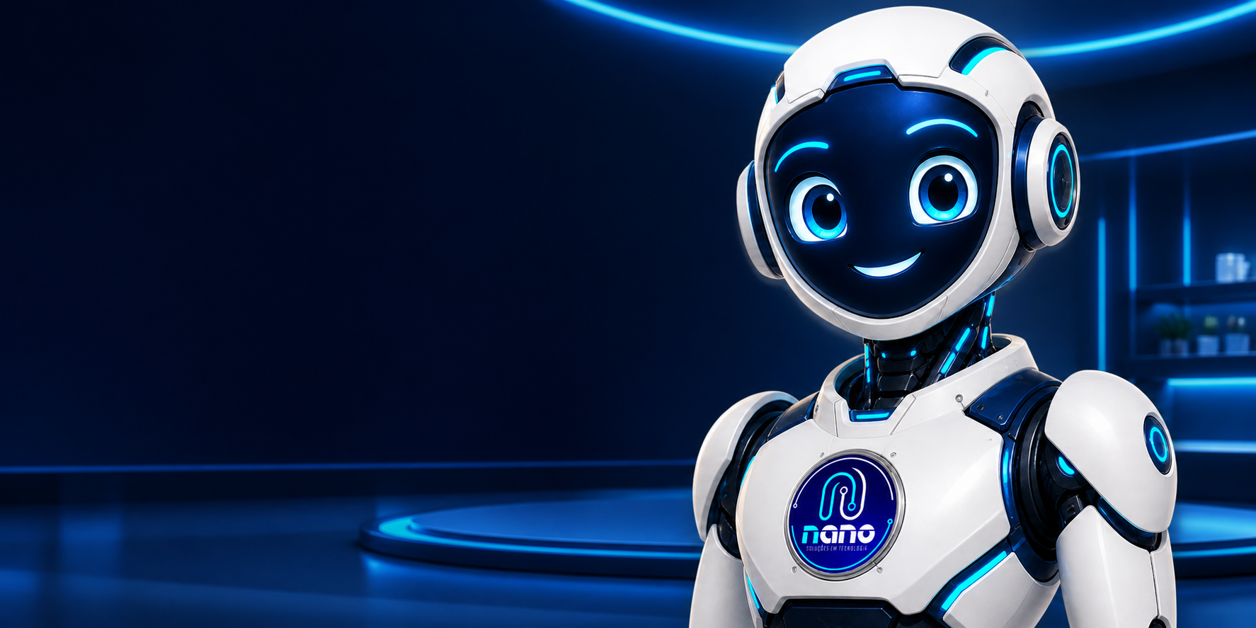 Byte, o mascote ciborgue da Loja Nano
